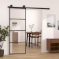 vidaXL Puerta corredera con set herrajes vidrio ESG aluminio 76x205 cm vidaXL Puerta corredera con set herrajes vidrio ESG aluminio 76x205 cm