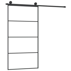 vidaXL Puerta corredera set herrajes vidrio ESG aluminio 102,5x205 cm