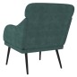 vidaXL Sillón de terciopelo verde oscuro 63x76x80 cm