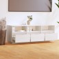 vidaXL Mueble de TV de madera maciza de pino blanco 140x37x50 cm