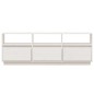 vidaXL Mueble de TV de madera maciza de pino blanco 140x37x50 cm