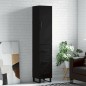 vidaXL Aparador de madera contrachapada negro 34,5x34x180 cm