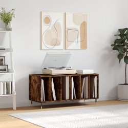 vidaXL Mueble discos madera contrachapada roble ahumado 100x38x48 cm