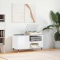 vidaXL Mueble de discos madera de ingeniería blanco brillo 85x38x48 cm