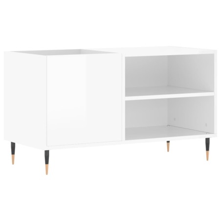 vidaXL Mueble de discos madera de ingeniería blanco brillo 85x38x48 cm