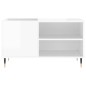 vidaXL Mueble de discos madera de ingeniería blanco brillo 85x38x48 cm