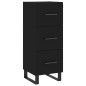 vidaXL Aparador de madera contrachapada negro 34,5x34x180 cm