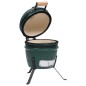 vidaXL Barbacoa 2 en 1 ahumadora Kamado de cerámica verde 56 cm vidaXL Barbacoa 2 en 1 ahumadora Kamado de cerámica verde 56 cm