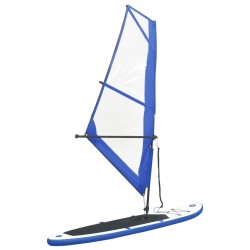 vidaXL Tabla de paddle surf inflable con vela azul y blanca