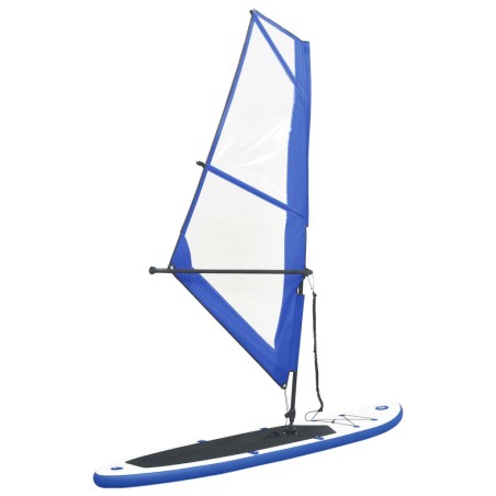 vidaXL Tabla de paddle surf inflable con vela azul y blanca