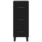 vidaXL Aparador de madera contrachapada negro 34,5x34x180 cm