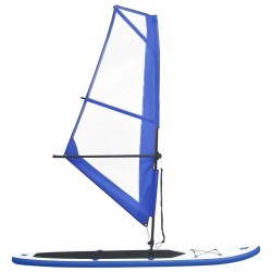 vidaXL Tabla de paddle surf inflable con vela azul y blanca
