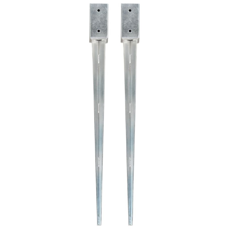 vidaXL Picas de tierra 2 uds acero galvanizado plateado 7x7x90 cm vidaXL Picas de tierra 2 uds acero galvanizado plateado 7x7x90 cm