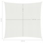 vidaXL Toldo de vela blanco HDPE 160 g/m² 2,5x2,5 m vidaXL Toldo de vela blanco HDPE 160 g/m² 2,5x2,5 m
