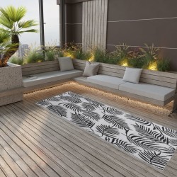 vidaXL Alfombra de exterior PP negra 80x250 cm
