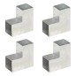vidaXL Conectores de postes en L 4 uds metal galvanizado 101x101 mm vidaXL Conectores de postes en L 4 uds metal galvanizado 101x101 mm