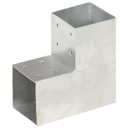 vidaXL Conectores de postes en L 4 uds metal galvanizado 101x101 mm