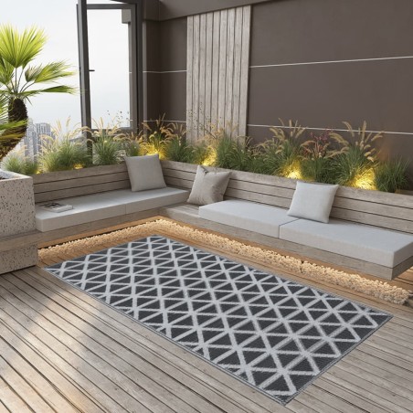 vidaXL Alfombra de exterior PP negro 80x150 cm