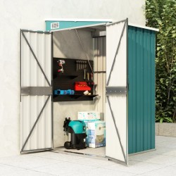 vidaXL Cobertizo de jardín pared acero galvanizado verde 118x100x178cm