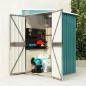 vidaXL Cobertizo de jardín pared acero galvanizado verde 118x100x178cm vidaXL Cobertizo de jardín pared acero galvanizado verde 118x100x178cm