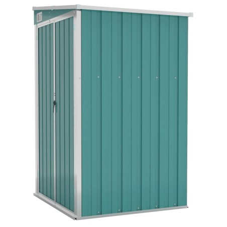vidaXL Cobertizo de jardín pared acero galvanizado verde 118x100x178cm