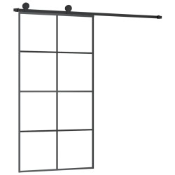 vidaXL Puerta corredera set herrajes vidrio ESG aluminio 102,5x205 cm