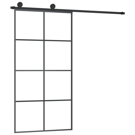 vidaXL Puerta corredera set herrajes vidrio ESG aluminio 102,5x205 cm