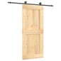 vidaXL Puerta corredera con herrajes madera maciza de pino 90x210 cm vidaXL Puerta corredera con herrajes madera maciza de pino 90x210 cm