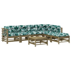 vidaXL Juego de muebles jardín 7 pzas y cojines madera pino impregnada