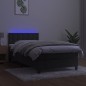 vidaXL Cama box spring colchón y LED terciopelo gris oscuro 100x200 cm vidaXL Cama box spring colchón y LED terciopelo gris oscuro 100x200 cm