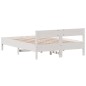 vidaXL Estructura de cama con cabecero madera pino blanco 140x190 cm