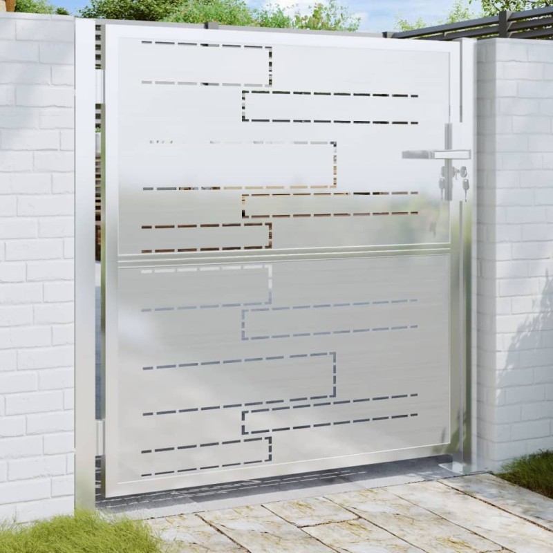 vidaXL Puerta de jardín de acero inoxidable 100x100 cm vidaXL Puerta de jardín de acero inoxidable 100x100 cm