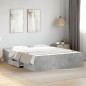 vidaXL Cama con cajones madera ingeniería gris hormigón 150x200 cm vidaXL Cama con cajones madera ingeniería gris hormigón 150x200 cm