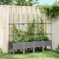vidaXL Jardinera con enrejado PP gris claro 160x40x142,5 cm