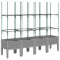 vidaXL Jardinera con enrejado PP gris claro 160x40x142,5 cm