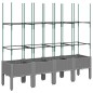 vidaXL Jardinera con enrejado PP gris claro 160x40x142,5 cm