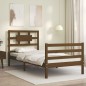 vidaXL Estructura cama con cabecero madera maciza marrón miel 90x200cm vidaXL Estructura cama con cabecero madera maciza marrón miel 90x200cm