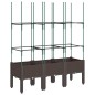 vidaXL Jardinera con enrejado PP marrón 120x40x142,5 cm vidaXL Jardinera con enrejado PP marrón 120x40x142,5 cm
