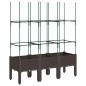 vidaXL Jardinera con enrejado PP marrón 120x40x142,5 cm vidaXL Jardinera con enrejado PP marrón 120x40x142,5 cm