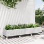 vidaXL Jardinera con ruedas PP blanco 240x50x54 cm vidaXL Jardinera con ruedas PP blanco 240x50x54 cm