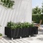 vidaXL Jardinera con ruedas PP negro 150x80x54 cm vidaXL Jardinera con ruedas PP negro 150x80x54 cm