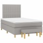 vidaXL Cama box spring con colchón tela gris claro 120x190 cm