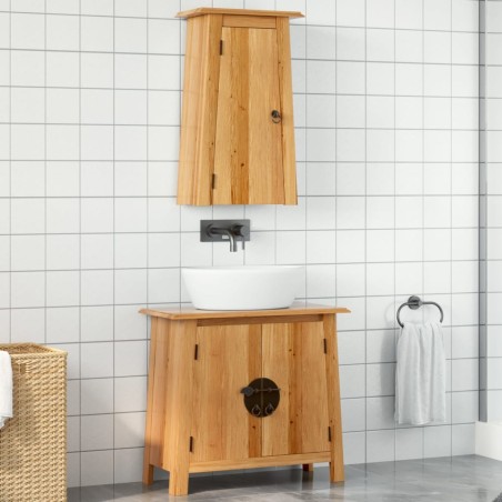vidaXL Conjunto de muebles de baño 2 piezas madera maciza de pino