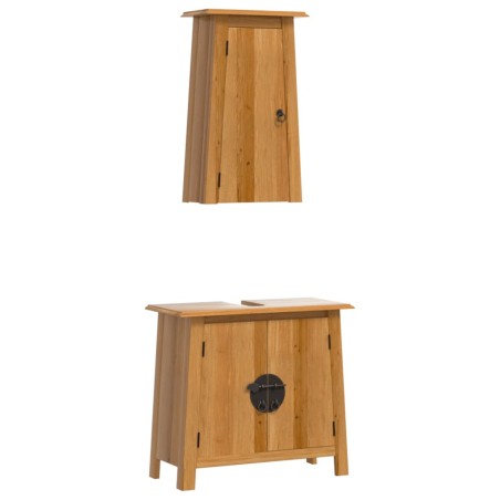 vidaXL Conjunto de muebles de baño 2 piezas madera maciza de pino