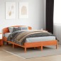 vidaXL Estructura cama con cabecero madera pino marrón cera 120x200 cm vidaXL Estructura cama con cabecero madera pino marrón cera 120x200 cm