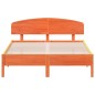 vidaXL Estructura cama con cabecero madera pino marrón cera 120x200 cm vidaXL Estructura cama con cabecero madera pino marrón cera 120x200 cm