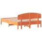 vidaXL Estructura cama con cabecero madera pino marrón cera 120x200 cm vidaXL Estructura cama con cabecero madera pino marrón cera 120x200 cm