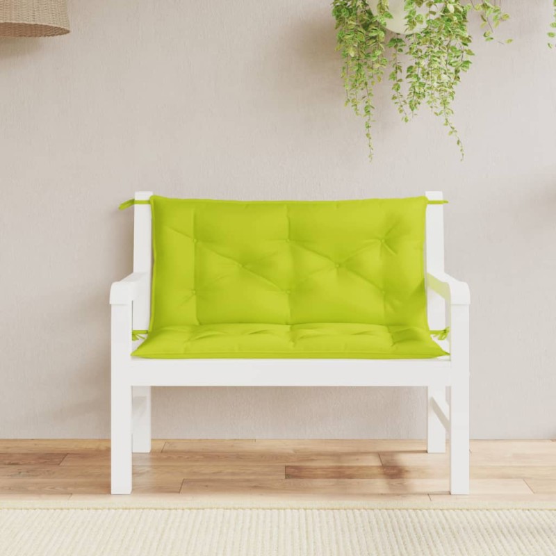 vidaXL Cojines de banco de jardín 2 uds verde brillante 100x50x7 cm vidaXL Cojines de banco de jardín 2 uds verde brillante 100x50x7 cm