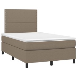 vidaXL Cama box spring con colchón tela gris taupe 120x190 cm