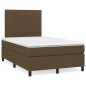 vidaXL Cama box spring con colchón tela marrón oscuro 120x190 cm vidaXL Cama box spring con colchón tela marrón oscuro 120x190 cm